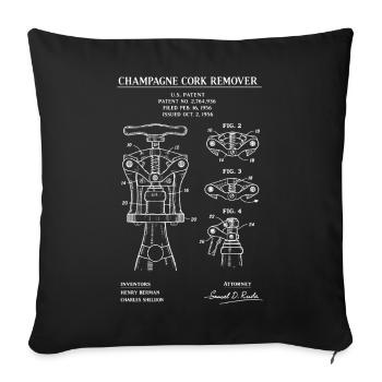 Cork Remover Patent Diagram - Sofa pillowcase 17,3'' x 17,3'' (45 x 45 cm) - black - Front