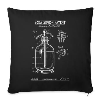 Patentblaupause für den Soda-Siphon-Patent - Sofakissenbezug 45 x 45 cm - Schwarz - Vorne