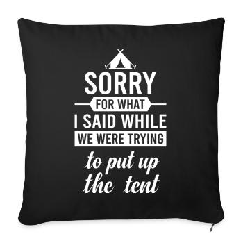 Camping Camping Camping Camping Dire Drôle Cadeau Campeur - Housse de coussin décorative 45 x 45 cm - noir - Devant