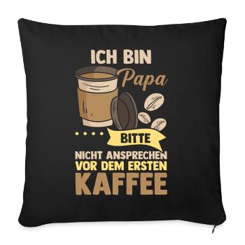 Café, Fête des pères, Papa - Housse de coussin décorative 45 x 45 cm - noir - Devant