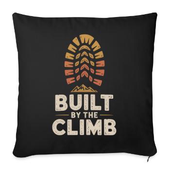 Construit par l’ascension : Randonnée & Montagnes Rétro Design - Housse de coussin décorative 45 x 45 cm - noir - Devant