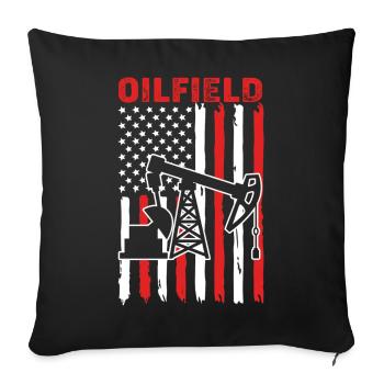 Oil Rig Oil Field - Sofa pillowcase 17,3'' x 17,3'' (45 x 45 cm) - black - Front