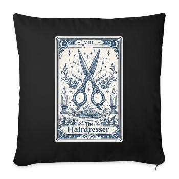 Hairdresser Tarot Card Illustration - Sofa pillowcase 17,3'' x 17,3'' (45 x 45 cm) - black - Front