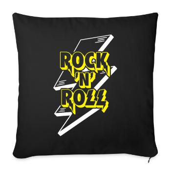 Rock 'n' Roll Lightning Bolt 3D-Logo - Sofakissenbezug 45 x 45 cm - Schwarz - Vorne