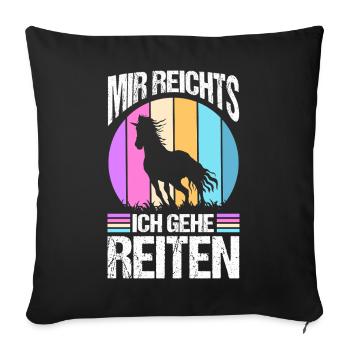 Reiten Pferdeliebhaber Reiterhof Pferde - Sofakissenbezug 45 x 45 cm - Schwarz - Vorne