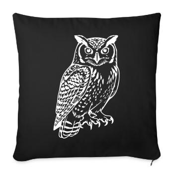 Cadeau de l’oiseau de la chouette blanche Amoureux de la nature - Housse de coussin décorative 45 x 45 cm - noir - Devant