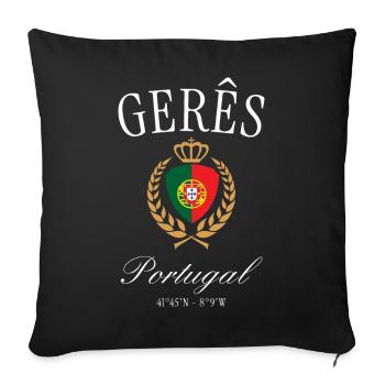 Gerês Portugal Wappen Krone – Reise Souvenir - Sofakissenbezug 45 x 45 cm - Schwarz - Vorne