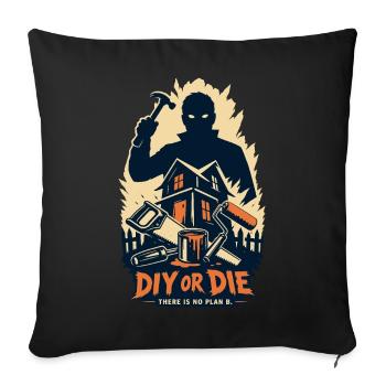 DIY Or Die Horror Design - Sofa pillowcase 17,3'' x 17,3'' (45 x 45 cm) - black - Front