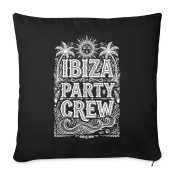 Ibiza Party Crew - Sofa pillowcase 17,3'' x 17,3'' (45 x 45 cm) - black - Front