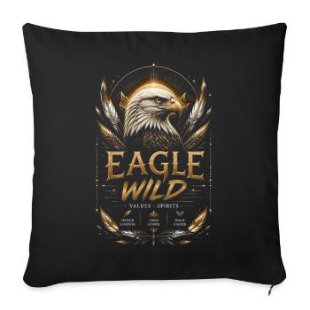 Golden Eagle Spirit and Values - Sofa pillowcase 17,3'' x 17,3'' (45 x 45 cm) - black - Front