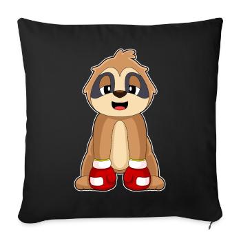 Sloth Boxer Boxing Gloves Boxing - Sofa pillowcase 17,3'' x 17,3'' (45 x 45 cm) - black - Front