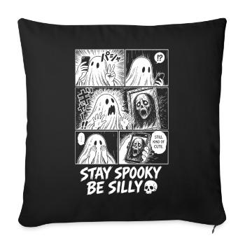 Stay Spooky Be Silly Ghost - Sofa pillowcase 17,3'' x 17,3'' (45 x 45 cm) - black - Front