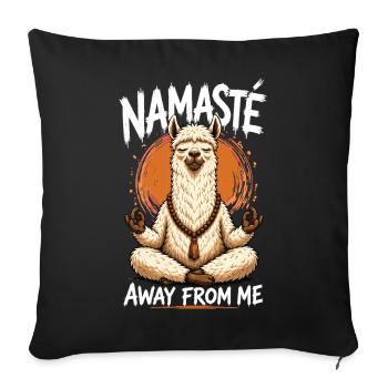 Namaste Lama Meditation Yoga Motif - Sofa pillowcase 17,3'' x 17,3'' (45 x 45 cm) - black - Front