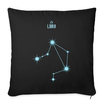 Libra Zodiac Sign Star Constellation Pastel Blue - Sofa pillowcase 17,3'' x 17,3'' (45 x 45 cm) - black - Front