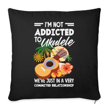 Funny Ukulele Designs and Sayings - Sofa pillowcase 17,3'' x 17,3'' (45 x 45 cm) - black - Front