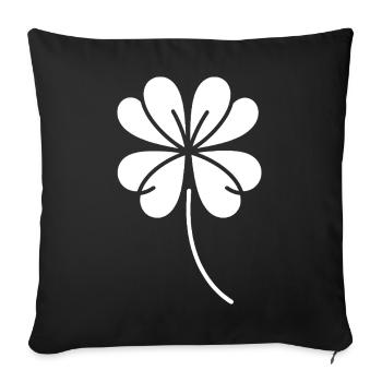 Kleeblatt Silhouette Irisches Glückssymbol - Sofakissenbezug 45 x 45 cm - Schwarz - Vorne