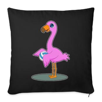Flamingo Volleyballspieler Volleyball - Sofakissenbezug 45 x 45 cm - Schwarz - Vorne