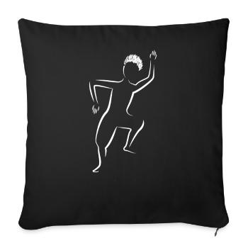 Dancing silhouette in Afro Urban Dance - Sofa pillowcase 17,3'' x 17,3'' (45 x 45 cm) - black - Front