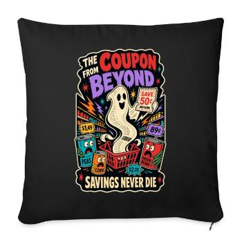 Coupon from Beyond – Sparfuchs Horror Humor - Sofa pillowcase 17,3'' x 17,3'' (45 x 45 cm) - black - Front