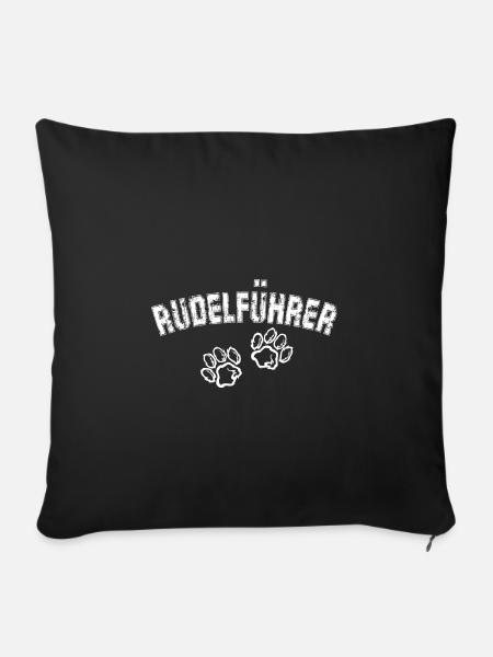 Rudelführer Hunde Hundebesitzer Hund Wolf Geschenk - Sofakissenbezug 45 x 45 cm - Schwarz