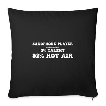 Drôle de dicton de saxophone - Housse de coussin décorative 45 x 45 cm - noir - Devant