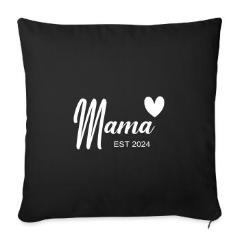 Mama Est 2024 - Housse de coussin décorative 45 x 45 cm - noir - Devant