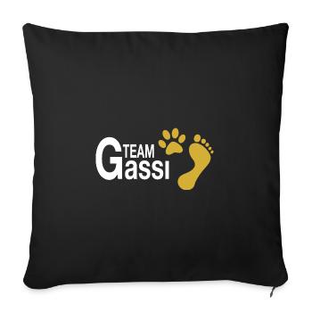 Team Gassi - Ich und mein Hund - Sofakissenbezug 45 x 45 cm - Schwarz - Vorne