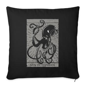 Vintage Kraken Tarot Card - Octopus Devil 666 - Sofakissenbezug 45 x 45 cm - Schwarz - Vorne