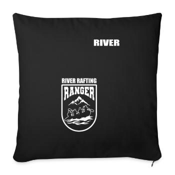 Rafting White Water Canoe Kayak - Sofa pillowcase 17,3'' x 17,3'' (45 x 45 cm) - black - Front