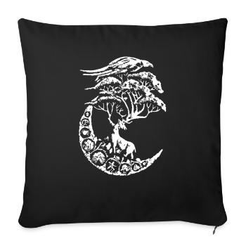 mythical deer - Sofa pillowcase 17,3'' x 17,3'' (45 x 45 cm) - black - Front