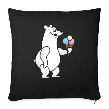 Ice Bear Ice Cream Ice Cream Ball Ice Winter - Sofa pillowcase 17,3'' x 17,3'' (45 x 45 cm) - black - Front