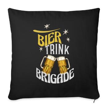 Bier Trink Brigade Biertrinker Männerabend - Sofakissenbezug 45 x 45 cm - Schwarz - Vorne