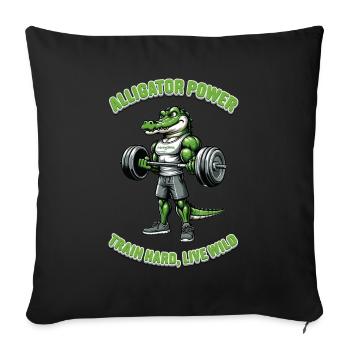 Alligator Maximus - Sofa pillowcase 17,3'' x 17,3'' (45 x 45 cm) - black - Front