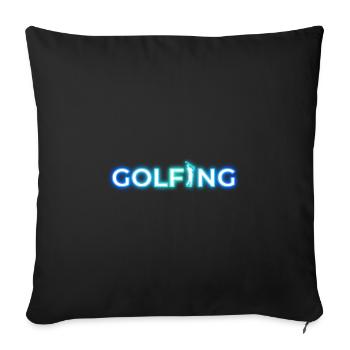 GOLF GOLFING 80s 90s NEON RETRO SPORT CLUB MOTIF - Sofa pillowcase 17,3'' x 17,3'' (45 x 45 cm) - black - Front