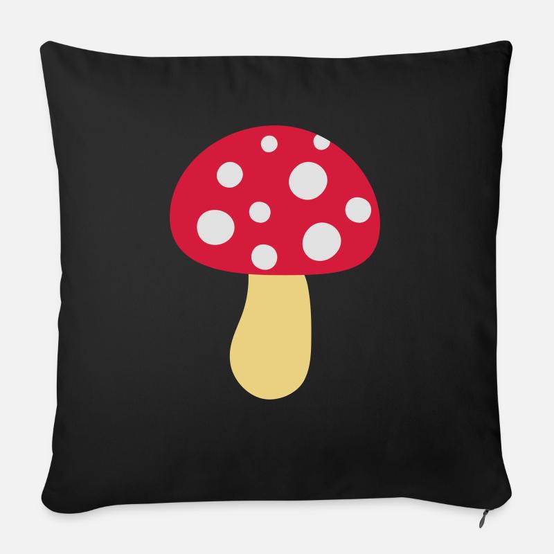 Fliegenpilz - Sofakissenbezug 45 x 45 cm - Schwarz