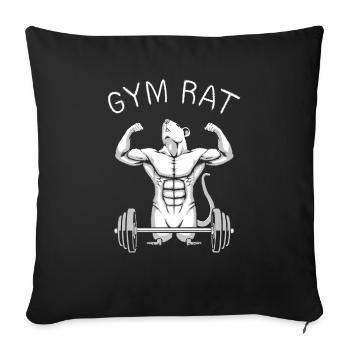 Gym Rat - Sofa pillowcase 17,3'' x 17,3'' (45 x 45 cm) - black - Front