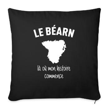 bearn-histoire - Housse de coussin décorative 45 x 45 cm - noir - Devant