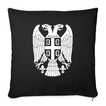 Serbien Adler Weiss - Sofakissenbezug 45 x 45 cm - Schwarz - Vorne
