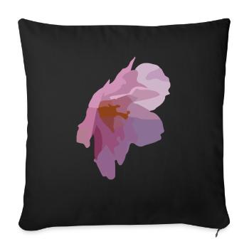 Blüten - Sofakissenbezug 45 x 45 cm - Schwarz - Vorne
