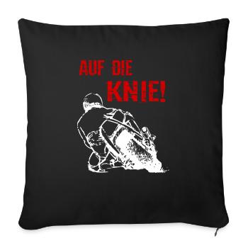 Moto - A genoux Superbike - T-shirt - Housse de coussin décorative 45 x 45 cm - noir - Devant