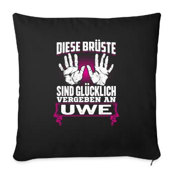 UWE - Brüste - Sofakissenbezug 45 x 45 cm - Schwarz - Vorne