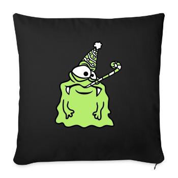 anniversaire seul solitaire triste pas de cadeaux - Housse de coussin décorative 45 x 45 cm - noir - Devant
