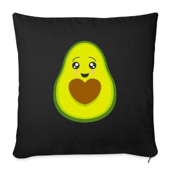 Avocado - Sofakissenbezug 45 x 45 cm - Schwarz - Vorne
