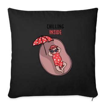 #FancyDesigns #chilling Schwangerschaft Mädchen - Sofakissenbezug 45 x 45 cm - Schwarz - Vorne