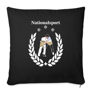 Lutte finale sport national blanc - Housse de coussin décorative 45 x 45 cm - noir - Devant