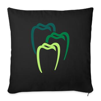 Zahn 4 Zahnarzt Dental Dentist - Sofakissenbezug 45 x 45 cm - Schwarz - Vorne