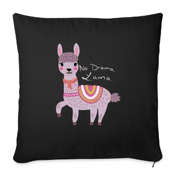 No drama Lama - Sofa pillowcase 17,3'' x 17,3'' (45 x 45 cm) - black - Front