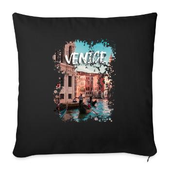 Venice - Sofa pillowcase 17,3'' x 17,3'' (45 x 45 cm) - black - Front