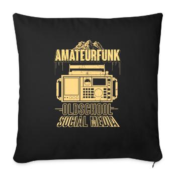 Amateurfunker Hobby Funker Geschenkidee - Sofakissenbezug 45 x 45 cm - Schwarz - Vorne