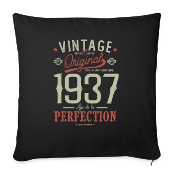 Birthday gift 85 years born in 1937 - Sofa pillowcase 17,3'' x 17,3'' (45 x 45 cm) - black - Front